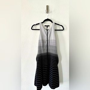 BCBG sleeveless a-line black and white dress XS. Gently worn!